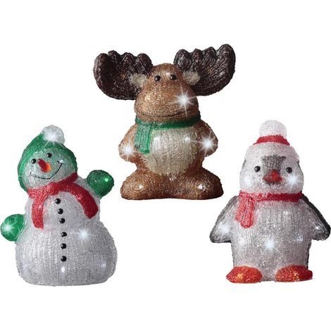 LED Acryl Figuren 3s. aussen 26cm-20L,kaltweiß