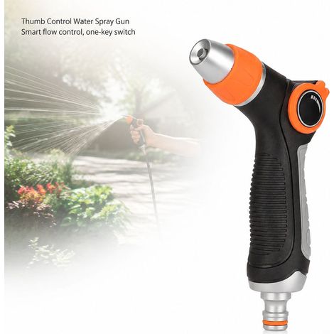 Toivize-Pistolet à Eau - Pouce - Jardin - Alliage de Zinc - Buse Rotative Jet/Cône - Lavage Voiture Arrosage Gazon Contrôle Débit Intelligent (1/4)
