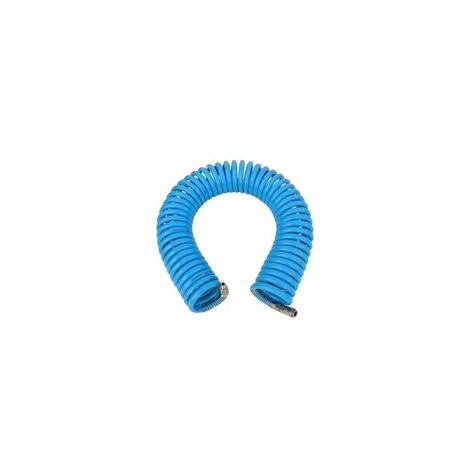 Adler Pneumatik-Spiralschlauch PA 6,5x10mm - 10m Polyurethan mit Armaturen, tool flexibel und widerstandsfähig, hohe Qualität, leichte Ausführung, kompatibel mit pneumatischen Geräten, transparente Fa