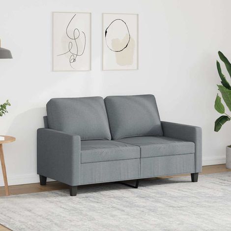 Sofá de 2 plazas de tela gris claro 120 cm