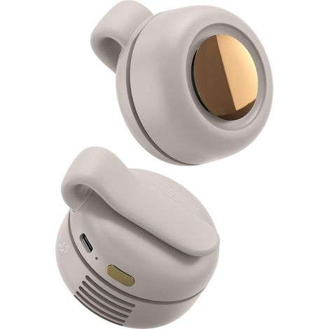 Set of 2 mini portable silent bladeless fans, 360 degree rotation, rechargeable, white. (1/5)
