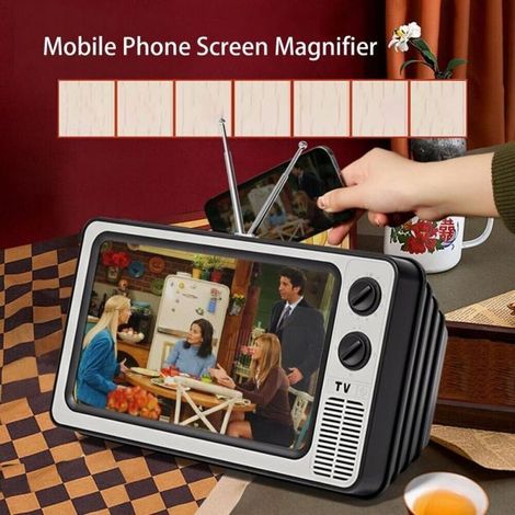 Schermo lente ingrandimento 12" per cellulare smartphone forma TV retrò