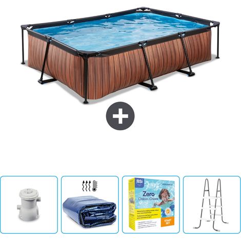 Exit-toys Piscina Exit Rettangolare - Effetto legno - 300x200x65 cm - 7-pezzi SCB71 (1/5)