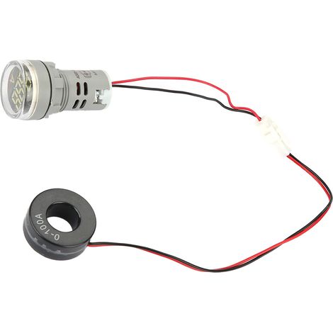 Ampèremètre numérique 0-100 A, indicateur de courant alternatif, voyant LED rond (blanc) (1/5)