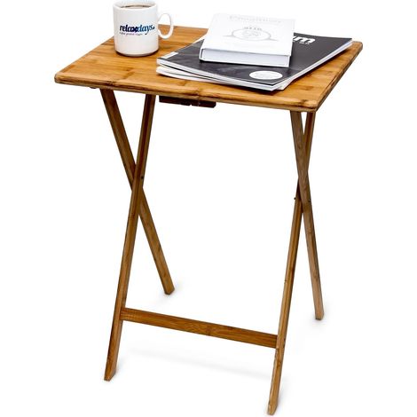 Table d'appoint Pliante Table Console Bambou HxlxP: 68 x 48 x 38,5 cm, Nature (1/5)