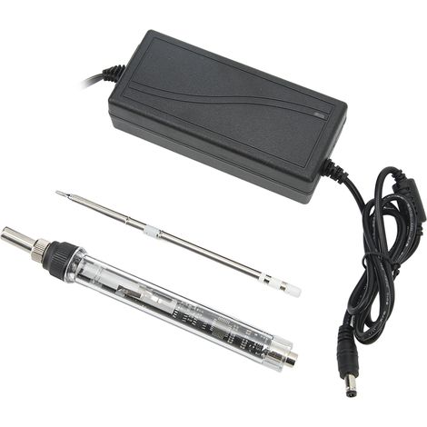 Station de soudage portable T12, fer à souder à chauffe rapide avec alimentation (fer + panne + bloc secteur) norme européenne 100-240V (1/5)