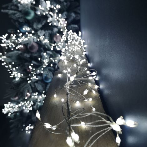 860 LEDs Multi Action Ultra Bright Garland Silver Wire White (1/5)
