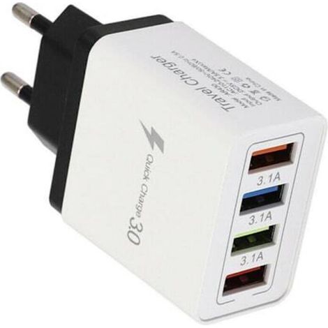 4-Port-USB-3,1-A-Handyladegerät. Ideal für Reisen.