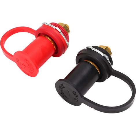 paire de bornes de chargeur de batterie de voiture à distance en laiton, goujons de 3/8 pouce, noires et rouges, pour camions, bateaux et VTT (1/5)
