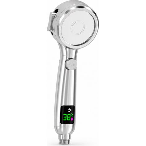 Pressurised Handheld Shower Head with Silver Display (1/5)