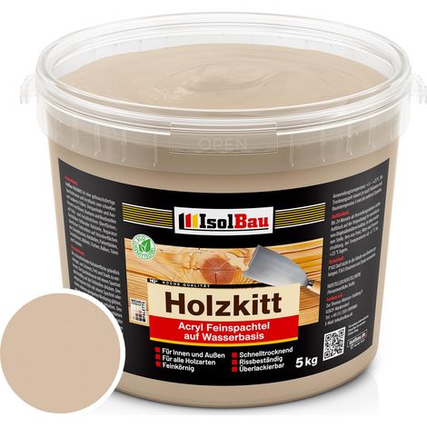 Holzkitt Spachtelmasse Holzspachtelmasse Außen Innen 5 kg Eiche Dunkel (Nr. 20) (1/5)