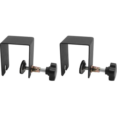 Lot de 2 pinces de fixation pour façade de tiroir, peinture électrostatique, noir. (1/5)