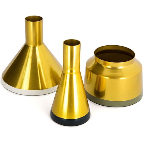 Vases déco culture (lot de 3) - Gris, or