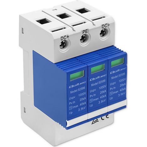 Scaricatore di sovratensione Qoltec DC 3P 1000 V T2 C (5901878525860) (1/5)