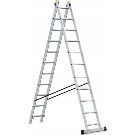 AWTOOLS DRABINA ALUMINIOWA  2x11 150KG WIELOFUNKCYJNA 2-CZĘŚCIOWA