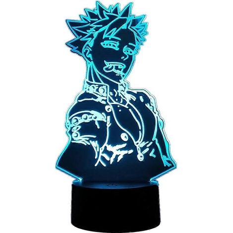 Lampe à illusion LED 3D inspirée du manga Les Sept Péchés Capitaux, veilleuse gadget pour la maison, décoration, figurine, cadeau de Noël pour enfants (1/5)