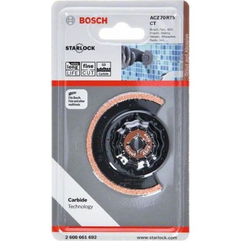 BOSCH  HOJA DE SIERRA SEGMENTADA DE CORTE ESTRECHO CARBIDE RIFF ACZ 70 RT5 70 MM
