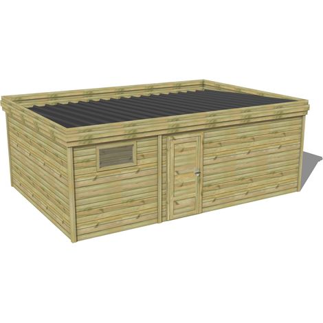 ABRI DE JARDIN bois traité 27mm, 6,9x4,3m, 30m2 (1/3)