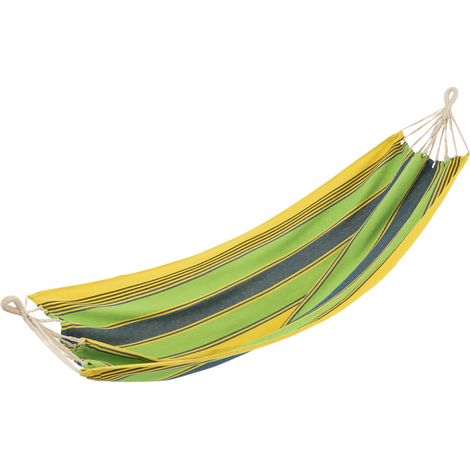 Hamac en Tissu "Rayures" 200cm Vert (1/4)