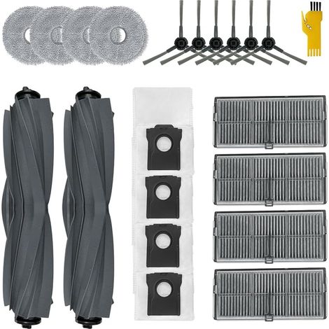 FOREHILL Accessoires pour dreame L10s Ultra Gen 2 / L10s Pro Ultra Heat/Mova E30 Ultra Robot Aspirateur 20 Packs 2 brosses principales, 4 filtres, 6 brosses latrales, 4 serpillires, 4 Sacs (1/5)