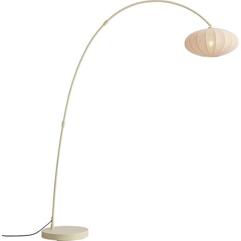 QAZQA Lámpara de arco Japandi beige con pantalla - Bida