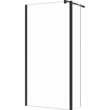 Parete per doccia walk-in con anta girevole Nero opaco Vetro 6 mm (100 + 40) x 200 cm - DAREN (1/4)