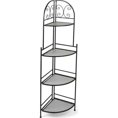 Set de 2 estanterías angulares de metal con 4 estantes 35x35x162