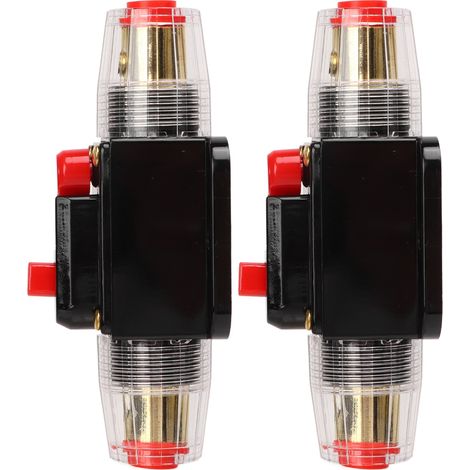 Disjoncteur en ligne 12-24 V avec porte-fusible à réarmement manuel, cosses de batterie et gaine thermorétractable pour système audio de voiture ou de bateau, 30 A (1/5)