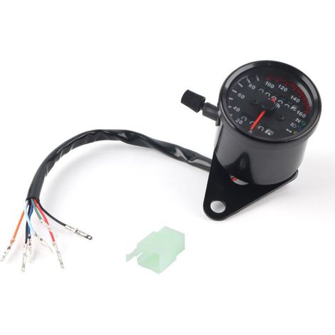 Compteur kilométrique universel pour moto, compteur de vitesse, double Signal de lecture KM/H, noir (1/5)
