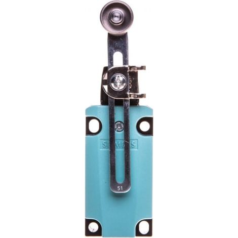 Endschalter 1Ö 1Ö Schnappschalter Metall 40 mm Schwenkhebel 100 mm verstellbar mit Rolle 19 mm Kunststoff IP67 Sirius 3SE5112-0CH51