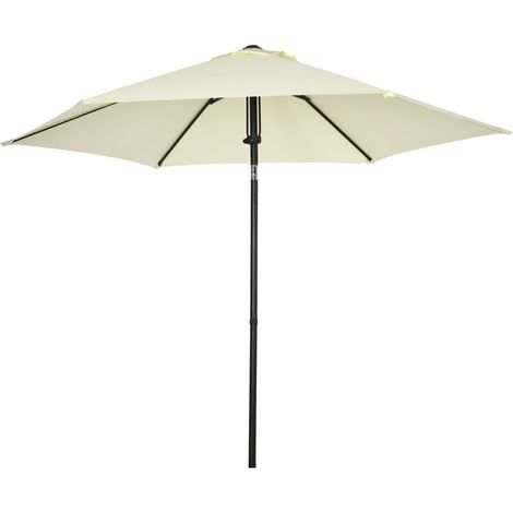 Gartenschirm 2,7 x 2,5 m, Polyester und Metall, neigbares Dach, Beige Schwarz