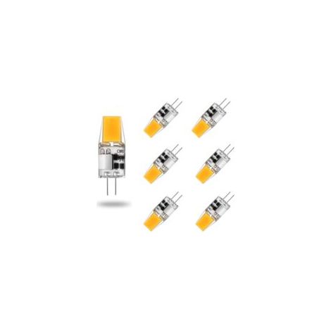 Ampoule G4 LED AC/DC 12V 5W Lampes LED G4 Blanc Chaud 3000K Ampoules D'éclairage Équivalent 50W Halogène Lampe Angle Faisceau de 360° sans Scintillement, Lot de 6,Warm White 3000k,5W