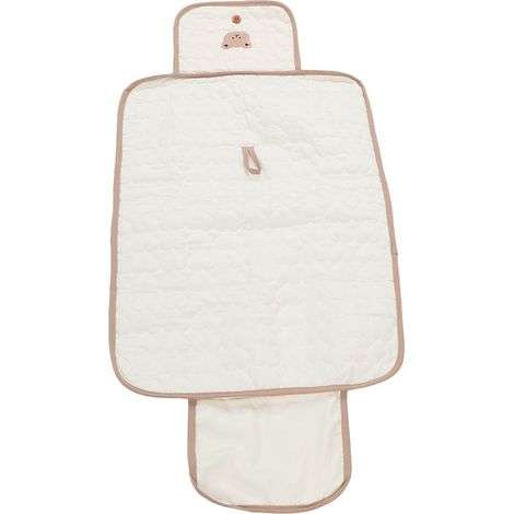 Tapis à langer portable pour bébé, pliable, imperméable, idéal pour les voyages, pour les nouveau-nés et les bébés, avec un imprimé ours. (1/5)