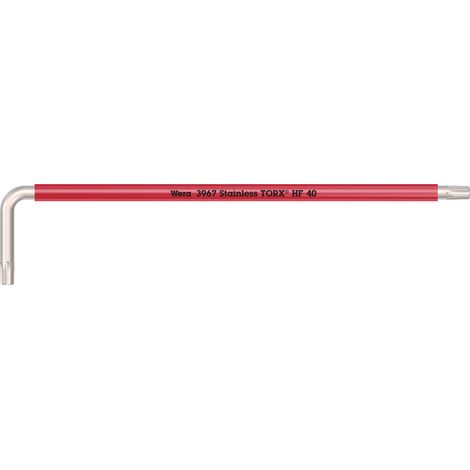 Clés mâles coudées avec fonction de retenue, version longue, acier inoxydable 3967 SXL HF TORX 40 WERA - 05022688001 (1/5)