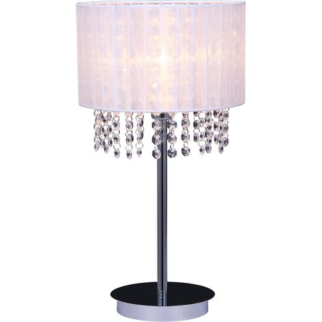Lampada da tavolo ASTRA Italux cromo bianca cristalli