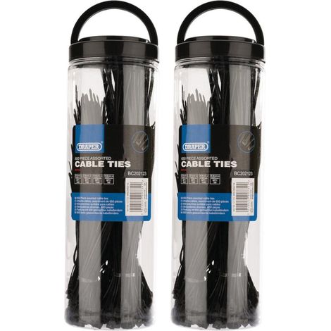 COLLIERS DE SERRAGE EN NYLON NOIRS ASSORTIS - 1300 COLLIERS