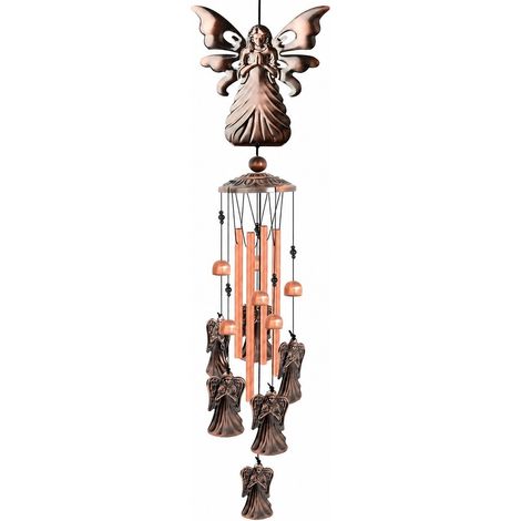 Carillon éolien en métal en forme d'ange, décoration ange rétro, cadeaux pour maman et grand-mère, jardinage extérieur (1/5)
