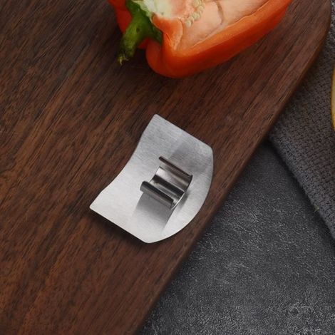 ESTINK protège-doigts de cuisine Acier inoxydable doigt protecteur de main garde hacher tranche couteau outil de cuisine sûr (1/4)