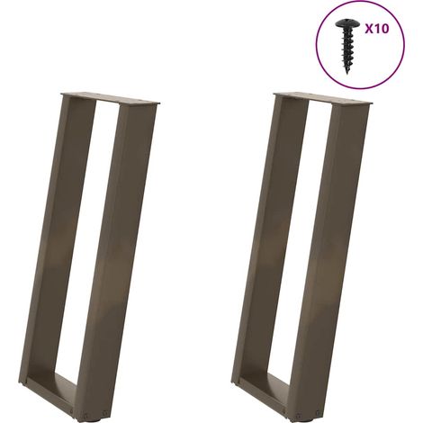 Konsolentischbeine U-Form 2 Stk. Naturstahl 28x(72-73) cm Stahl