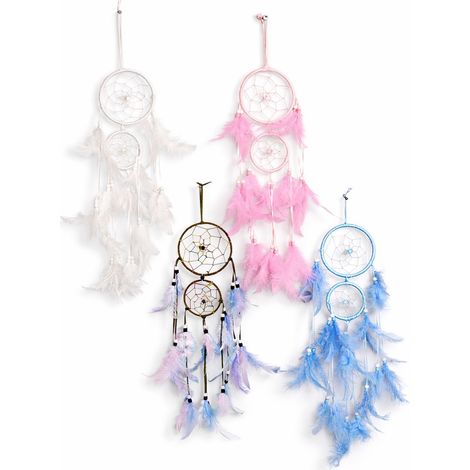 Attrape-rêves décoratif, pour chambre, mur, chambre d'enfant et composition bohème artisanale, avec une utilisation polyvalente en différentes occasions.-AquaForge (1/5)