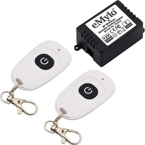 Relais sans Fil DC 12V Un commutateur à télécommande Intelligent RF 433Mhz avec Deux émetteurs (1/5)