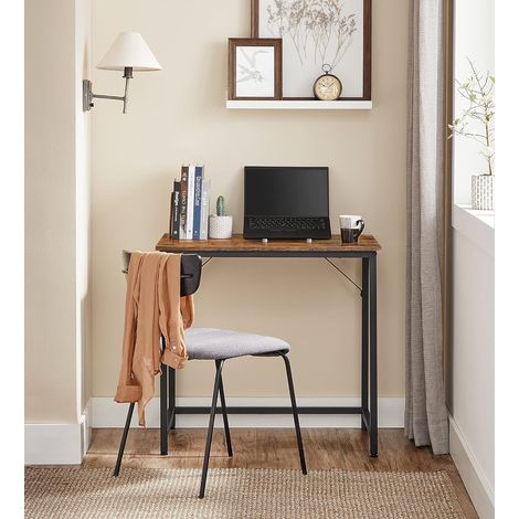 VASAGLE Scrivania per Computer, Postazione di Lavoro, Scrivania da Ufficio, per Studio, Camera da Letto, 50 x 80 x 76 cm, Stile Industriale, Struttura in Metallo, Marrone Vintage e Nero (1/5)