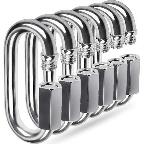 BelleRise - Maillon rapide - M5 - Acier inoxydable 304 - 6 pièces - Résistant à la corrosion (1/5)