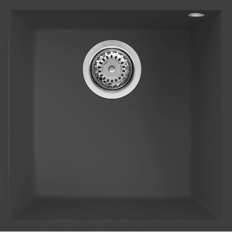 Lavello Elleci Incasso 1 vasca 44x44 Quadra 102 Sottotop Granitek Antracite LGQ10259BSO (1/5)