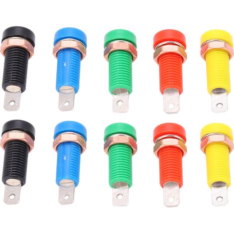 10 pièces Douilles Banane 4mm Laiton ABS, 24A Max, Connecteurs Femelles Haute Isolation Résistante (1/5)
