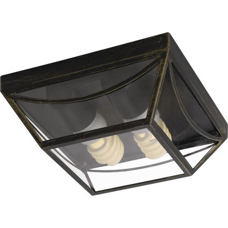 MASSIVE - APPLIQUE DA ESTERNO BABYLON CON GRIGLIA E27 23W NERO IP44