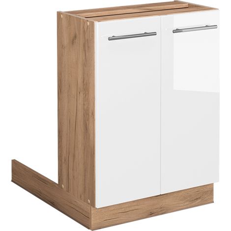 Isola cucina Fame-Line, Bianco lucido, 60 cm senza piano di lavoro, Vicco