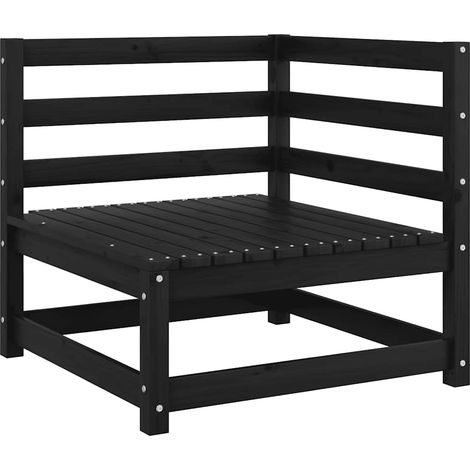 Maison Exclusive - Gartensofa 2-Sitzer mit Kissen Schwarz Kiefer