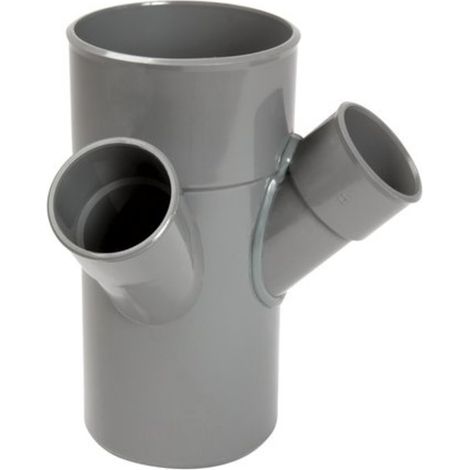 Nicoll – Culotte évacuation double équerre mâle/femelle 45 degrés – Diamètre 100/50mm – Raccord radiateur pour espaces confinés