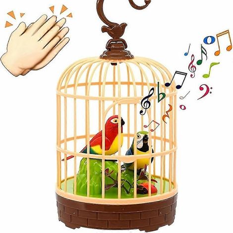 Perroquet électrique parlant avec éclairage et cage, jouet pour enfants (1/5)